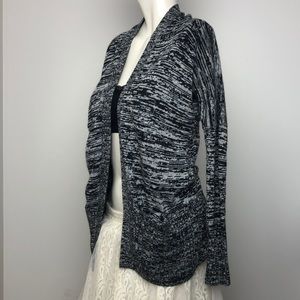 Aritzia Talula Black Speckled Cashmere Angora Open Front Cardigan Size XS/XXS